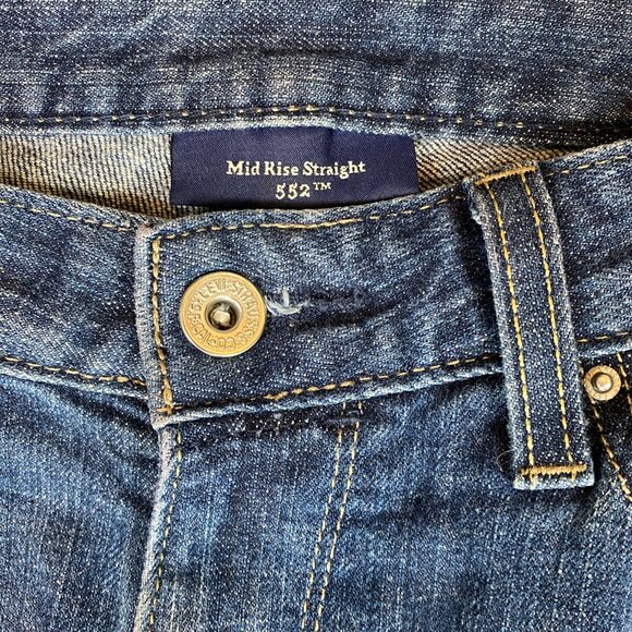 Levi's Mid Rise Straight 552 Blue Jeans Sz 4 Long  30.5x32.5" #99Q - Picture 7 of 10